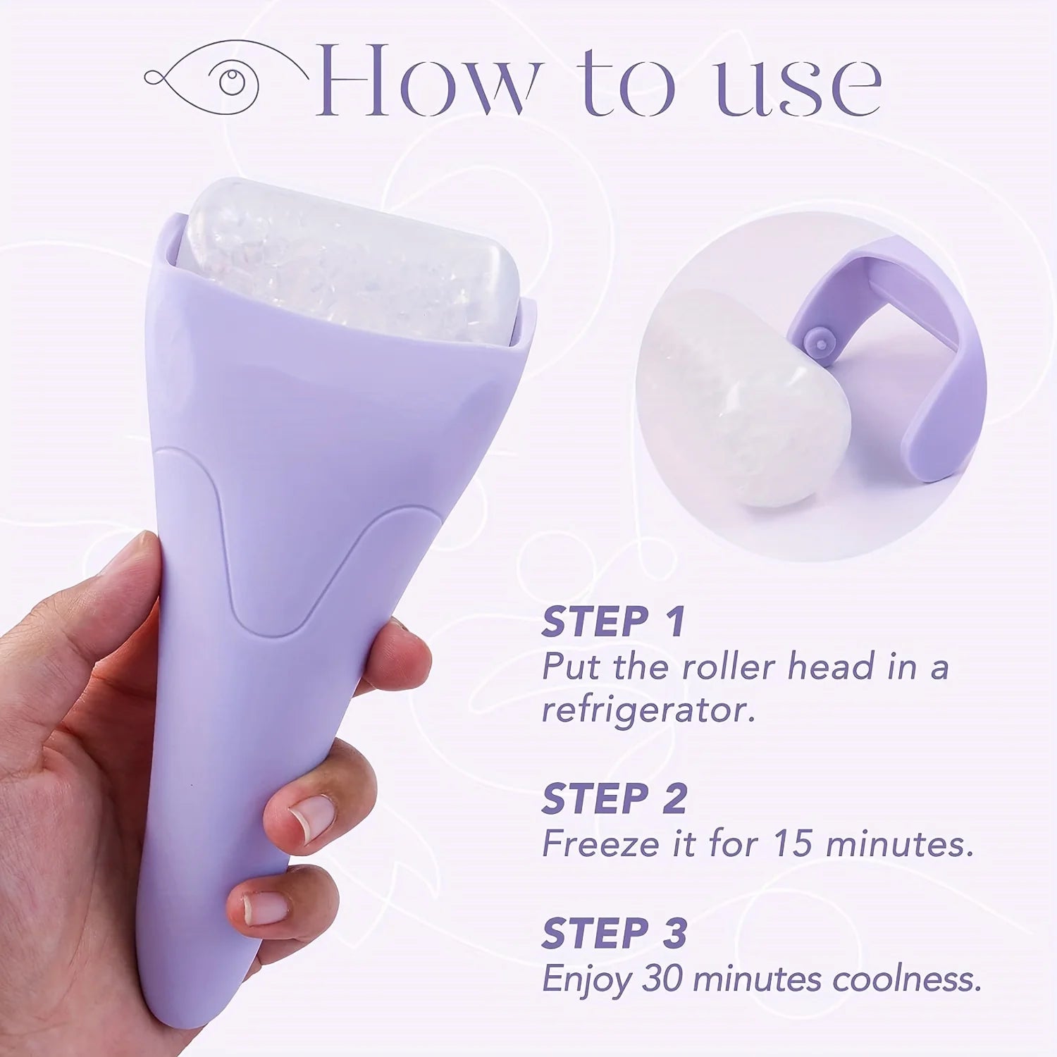 Large Ice Roller Facial Massager Cooling Beauty Tool for Face Eye & At-Home Spa Skincare