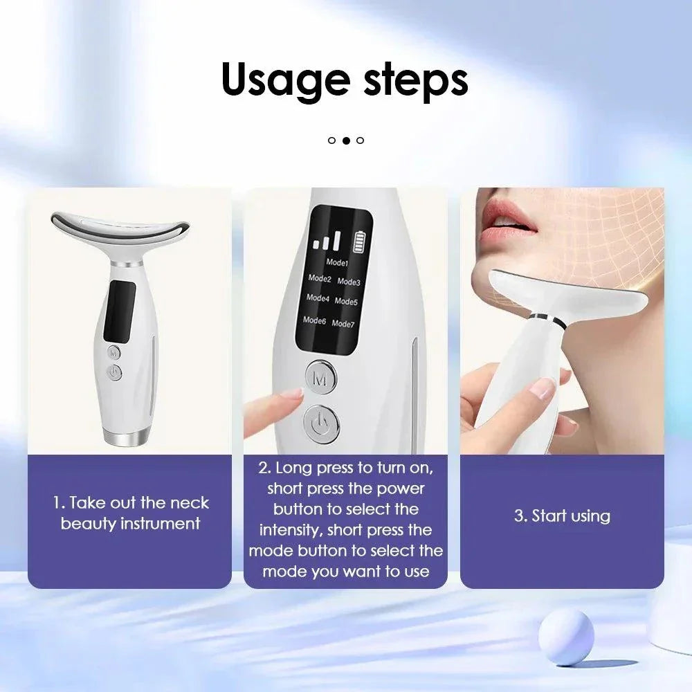 7 Color LED Face and Neck Lifting Device for Radiant Skin