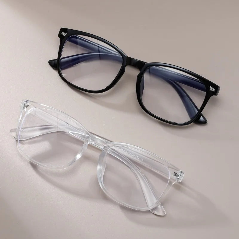 Pholex Vintage Eyeglasses – 2 Pack (Black & Clear)