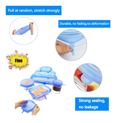 PHOLEX 6/12/36PCS Silicone Stretch Lids – Reusable Food Covers
