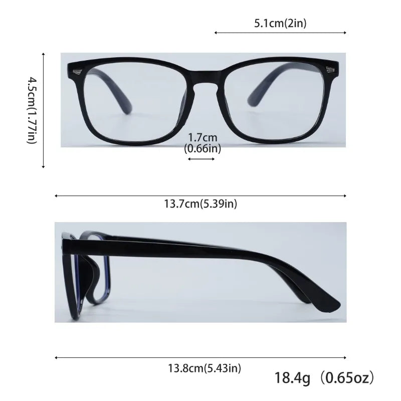 Pholex Vintage Eyeglasses – 2 Pack (Black & Clear)