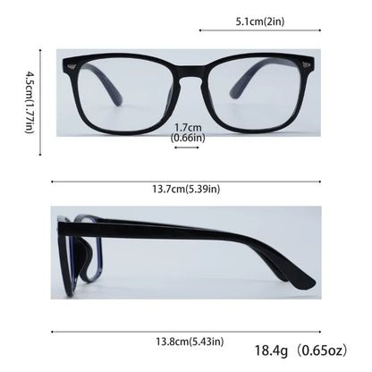Pholex Vintage Eyeglasses – 2 Pack (Black & Clear)
