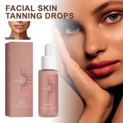 Bottle of revolutionary tanning face serum drops for flawless sun-kissed glow